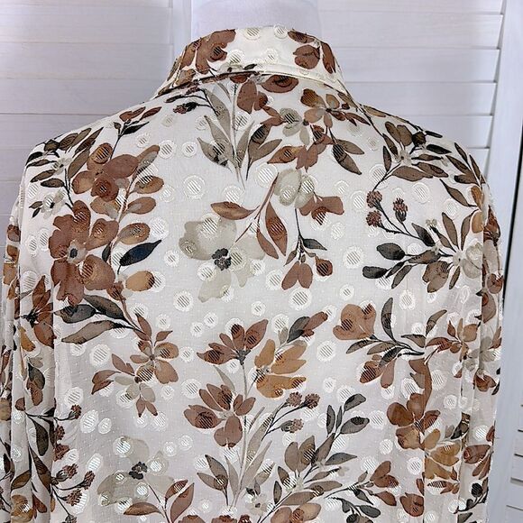 Susan Graver Tunic Shirt Size 4X Sheer Floral NWOT - Picture 8 of 13